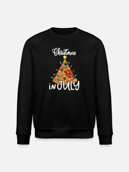 Pizza Christmas in July - Stanley/Stella ROLLER Unisex Organic Sweatshirt - black