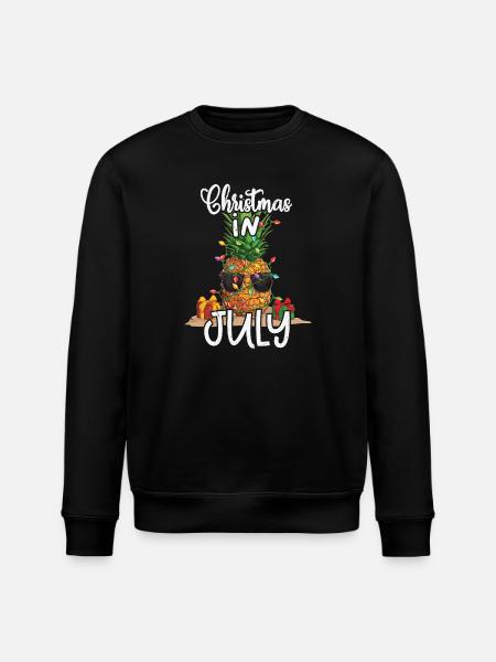 Pineapple Christmas In July Tropical - Stanley/Stella ROLLER Unisex Organic Sweatshirt - black