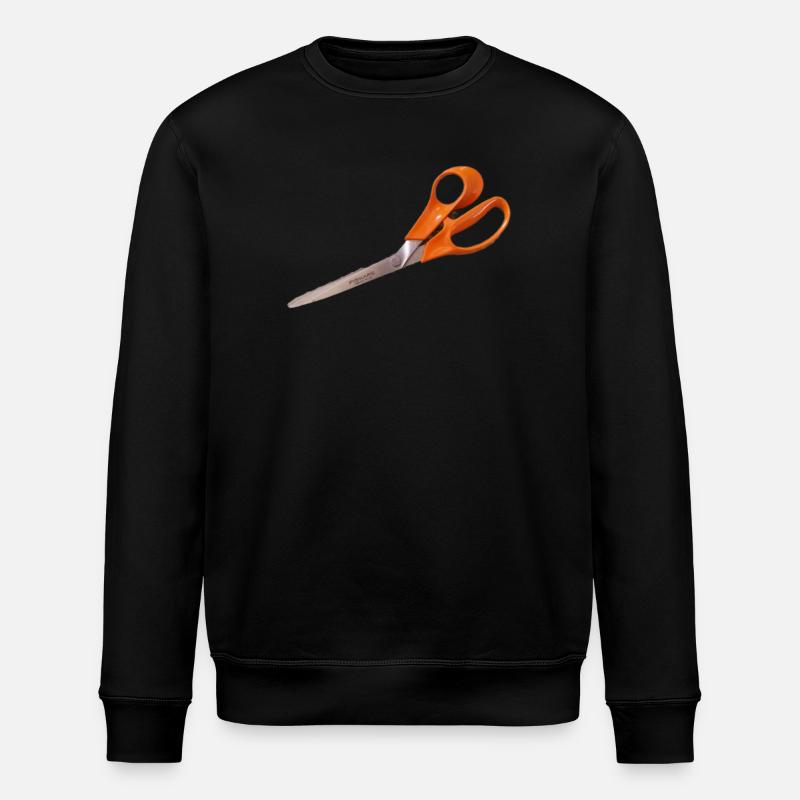 Orange scissors - Stanley/Stella ROLLER Unisex Organic Sweatshirt - black