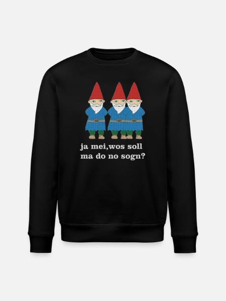 garden gnomes Bavarian - Stanley/Stella ROLLER Unisex Organic Sweatshirt - black