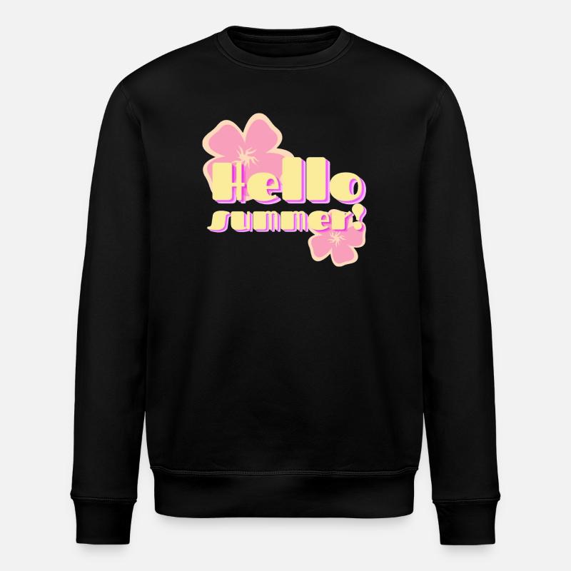 Hello Summer fleurs pastel rétro - Sweat bio ROLLER Stanley/Stella Unisexe - noir