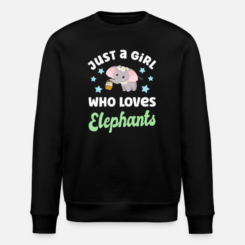 Elephant Elephants - Stanley/Stella ROLLER Unisex Organic Sweatshirt - black