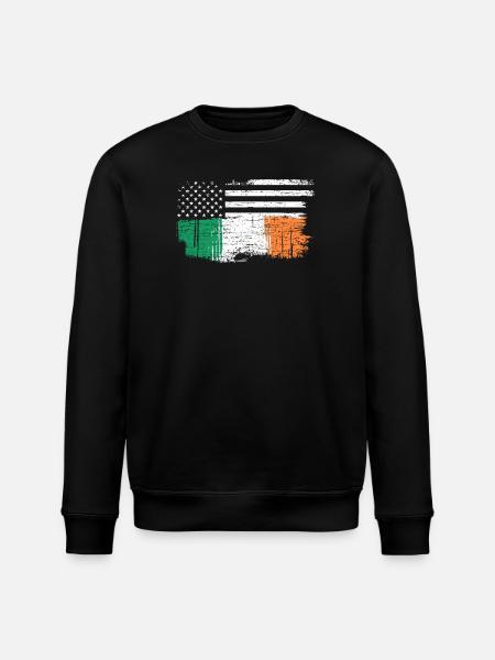 Brushstroke Irish Flag with Stars - Stanley/Stella ROLLER Unisex Organic Sweatshirt - black