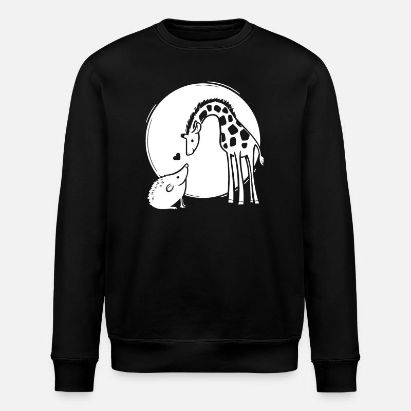 Amour de girafe et hérisson - Sweat bio ROLLER Stanley/Stella Unisexe - noir