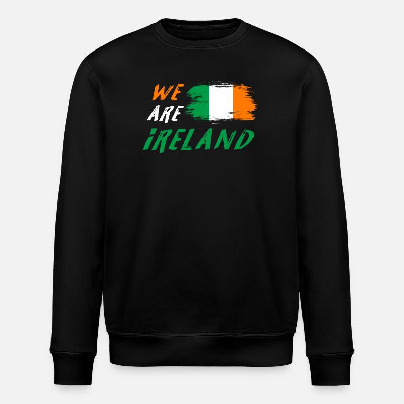 we are Ireland flags design - Stanley/Stella ROLLER Unisex Organic Sweatshirt - black