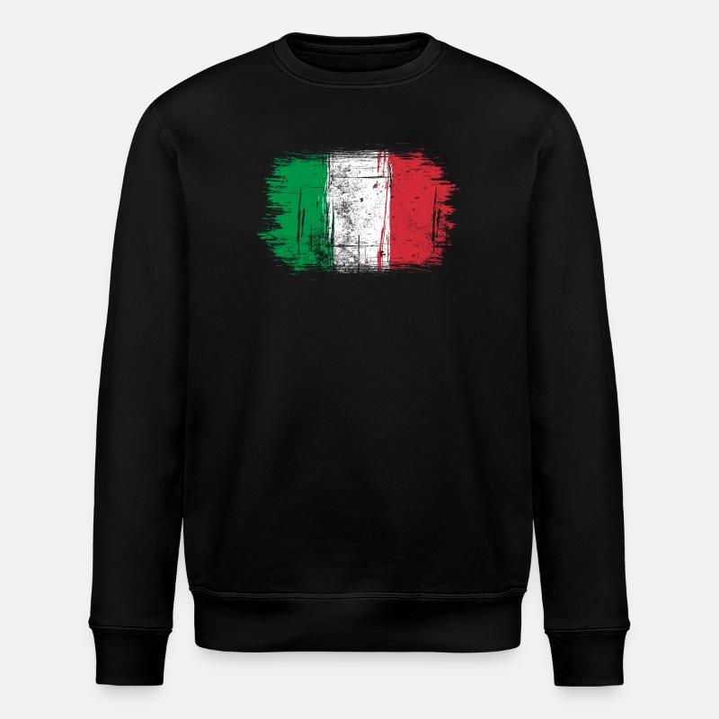 Drapeau italien coups de pinceau - Sweat bio ROLLER Stanley/Stella Unisexe - noir