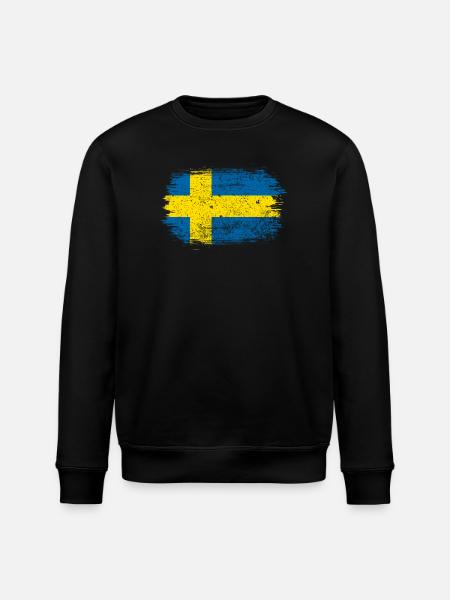 Swedish Brush Flag - Stanley/Stella ROLLER Unisex Organic Sweatshirt - black