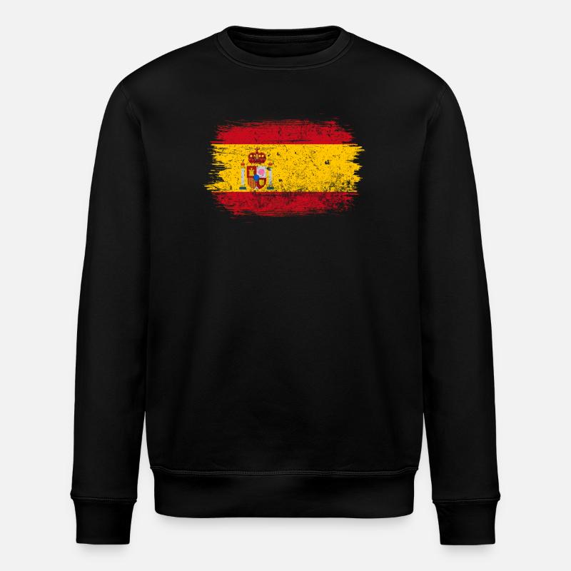 Pinselstrich-Emblem der spanischen Flagge - Stanley/Stella Unisex Bio-Sweatshirt ROLLER - Schwarz