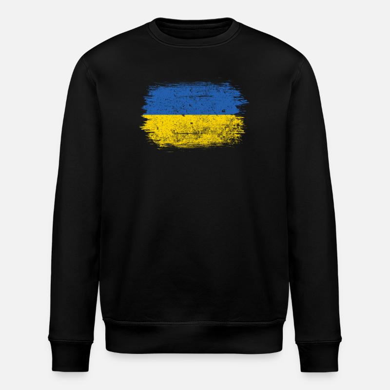 Coup de pinceau du drapeau ukrainien - Sweat bio ROLLER Stanley/Stella Unisexe - noir