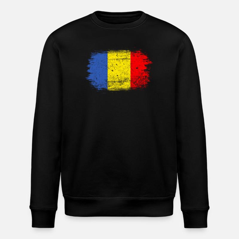 Coup de pinceau Drapeau roumain - Sweat bio ROLLER Stanley/Stella Unisexe - noir