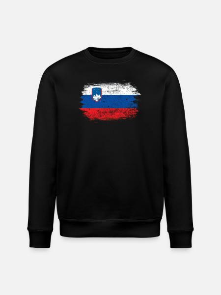 Slowenien-Flaggen-Pinselkunst - Stanley/Stella Unisex Bio-Sweatshirt ROLLER - Schwarz