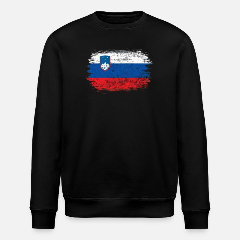 Slowenien-Flaggen-Pinselkunst - Stanley/Stella Unisex Bio-Sweatshirt ROLLER - Schwarz