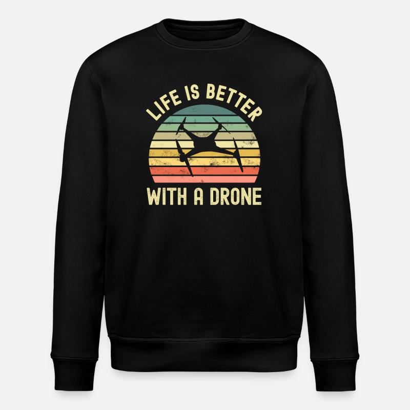 Drone - Stanley/Stella ROLLER Unisex Organic Sweatshirt - black