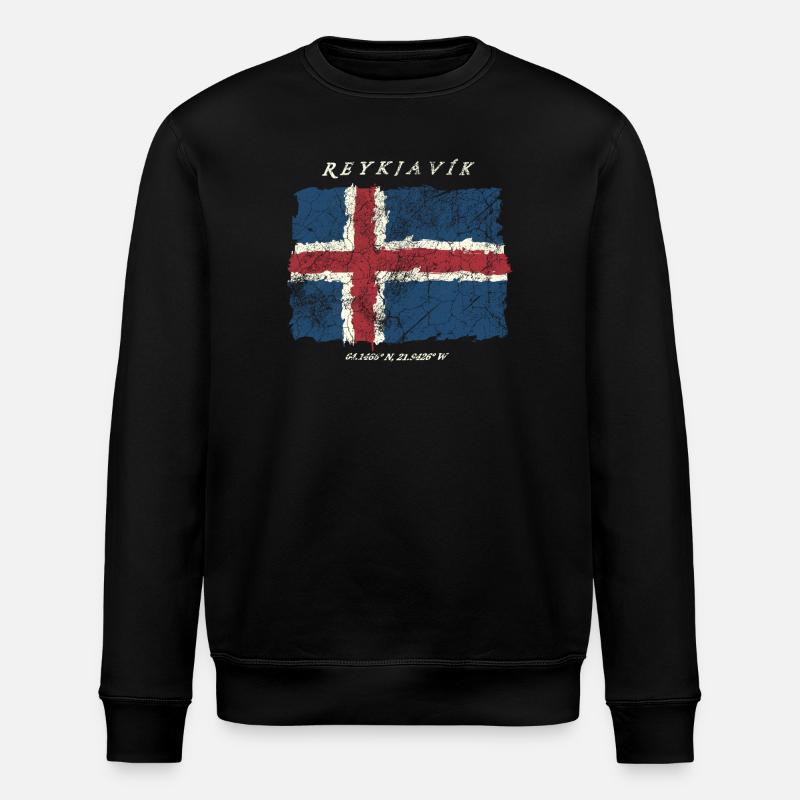 Islande Reykjavik - Sweat bio ROLLER Stanley/Stella Unisexe - noir