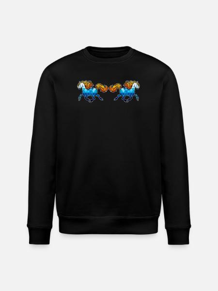 Icelandic Horses Horses Gallop Horse love Horse fan - Stanley/Stella ROLLER Unisex Organic Sweatshirt - black