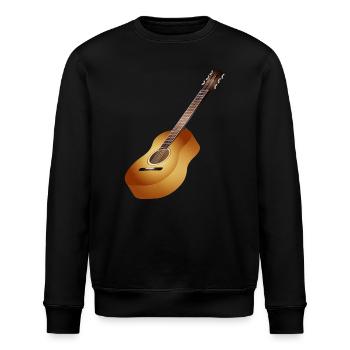 schöne 3D Akustikgitarre in warmen Farbtönen - Stanley/Stella Unisex Bio-Sweatshirt ROLLER - Schwarz - Vorne - Nik (191cm)