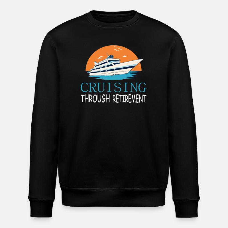 Cruise through retirement - Stanley/Stella ROLLER Unisex Organic Sweatshirt - black