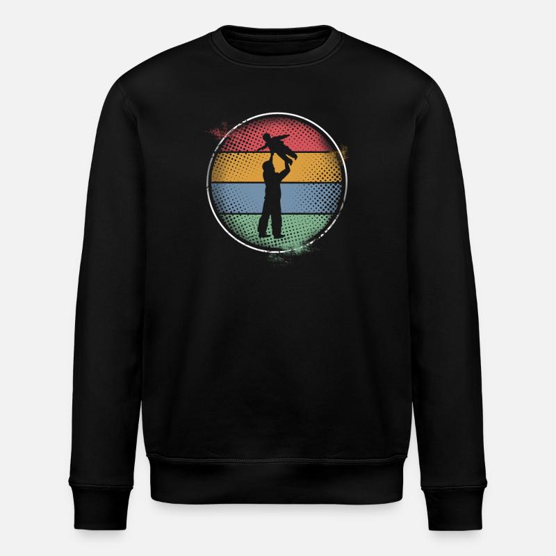 Papa Vater Und Kind - Stanley/Stella Unisex Bio-Sweatshirt ROLLER - Schwarz