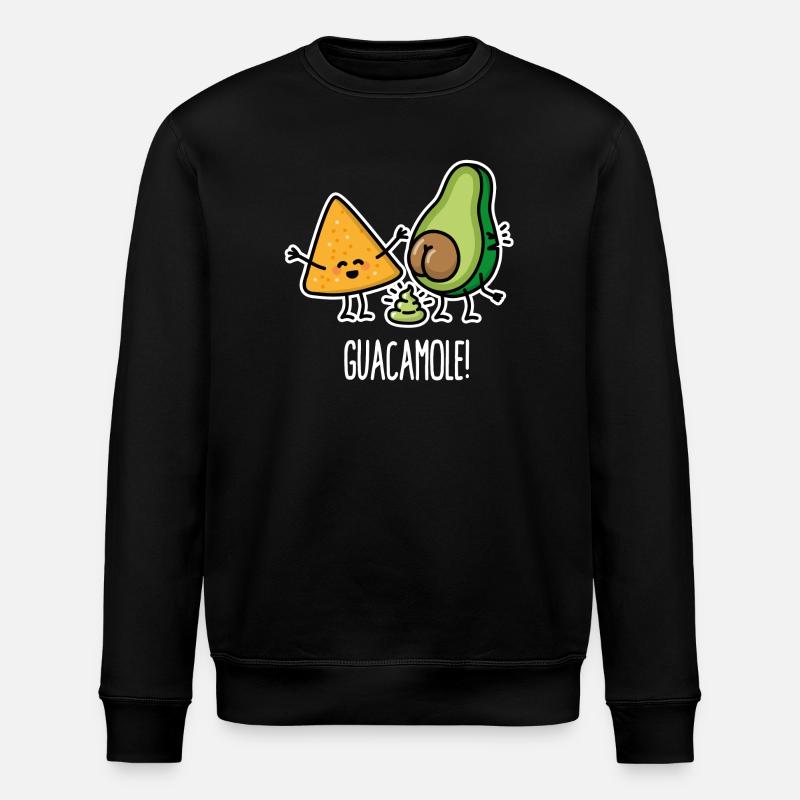 Lustige Avocado kackt Guacamole Tortilla-Chips - Stanley/Stella Unisex Bio-Sweatshirt ROLLER - Schwarz