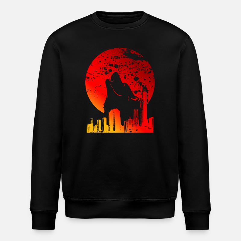 BLUTRAUCH | ROTE VOLLMOND-GESCHENKE - Stanley/Stella Unisex Bio-Sweatshirt ROLLER - Schwarz
