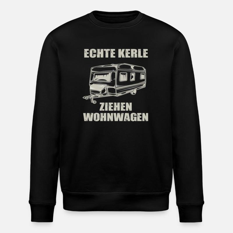 Echte Kerle Ziehen Wohnwagen - Stanley/Stella Unisex Bio-Sweatshirt ROLLER - Schwarz
