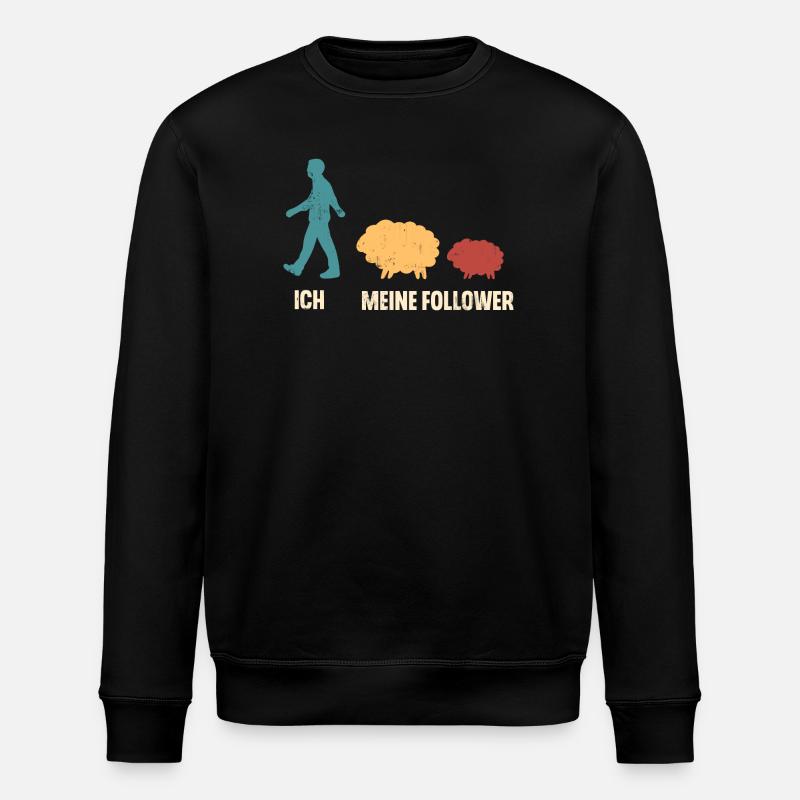 Ich Meine Follower Schaf Schafe - Stanley/Stella Unisex Bio-Sweatshirt ROLLER - Schwarz
