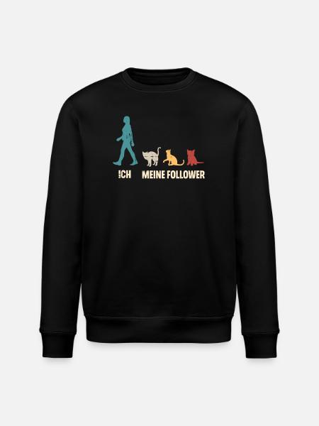 Ich Meine Follower Katzen - Stanley/Stella Unisex Bio-Sweatshirt ROLLER - Schwarz