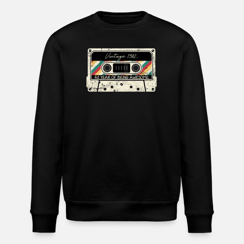 Millésime 1982 Cassette 40ème - Sweat bio ROLLER Stanley/Stella Unisexe - noir
