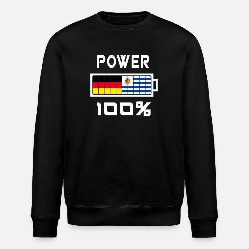 Germany and Uruguay Power 100% - Stanley/Stella ROLLER Unisex Organic Sweatshirt - black