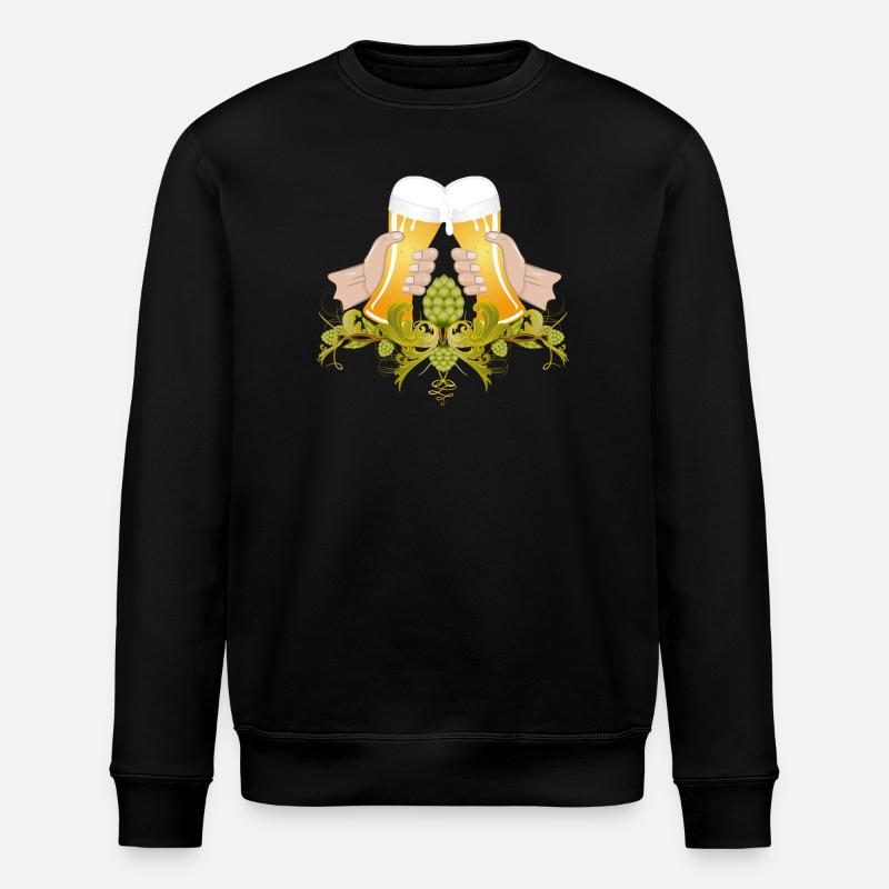 zwei gefüllte Biergläser Zum Anstoßen Prost - Stanley/Stella Unisex Bio-Sweatshirt ROLLER - Schwarz