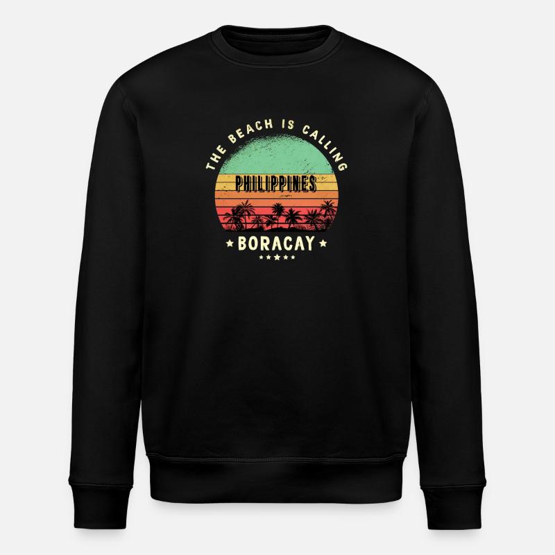 Boracay Indonesia beach design - Stanley/Stella ROLLER Unisex Organic Sweatshirt - black