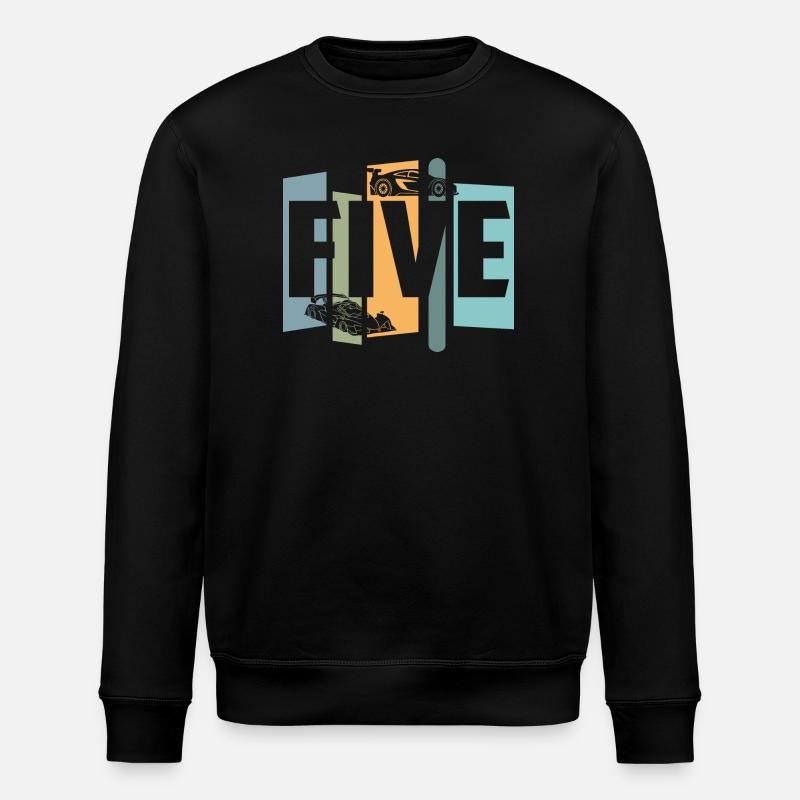 Five years old - Stanley/Stella ROLLER Unisex Organic Sweatshirt - black