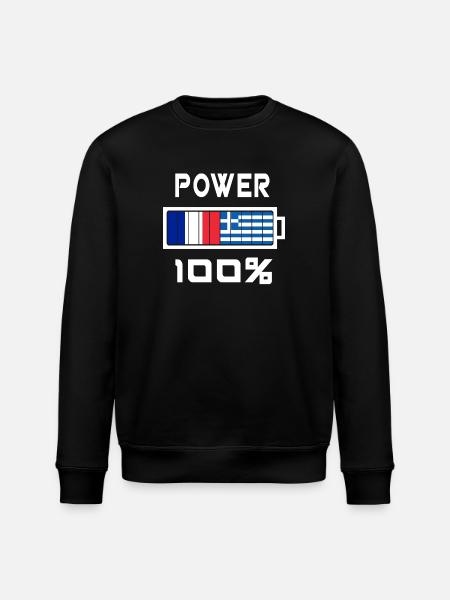 Greece and France feed 100% - Stanley/Stella ROLLER Unisex Organic Sweatshirt - black