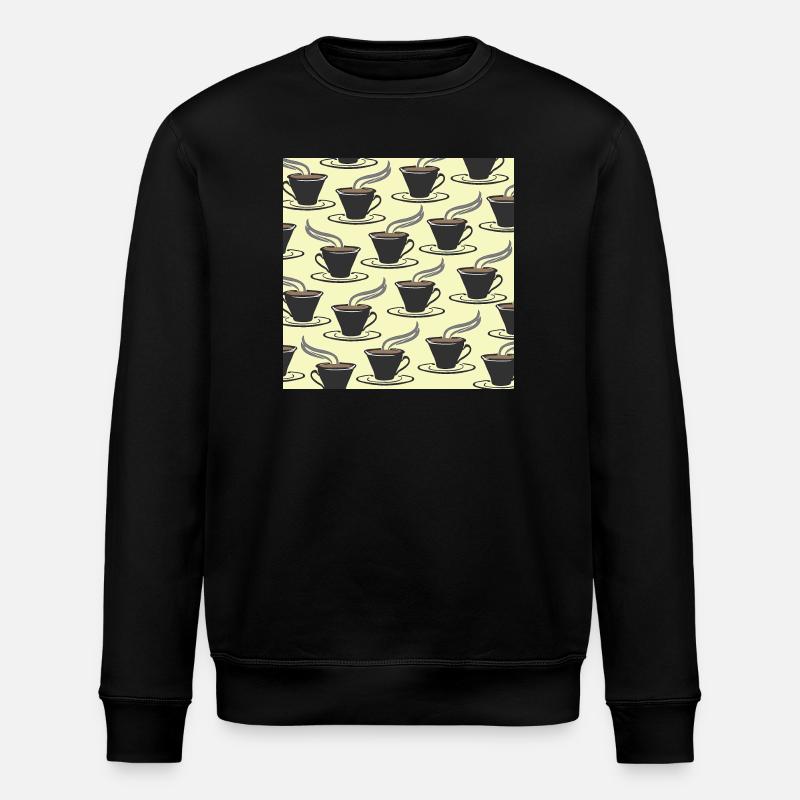 tolle küchenmuster, kaffeetassenmuster - Stanley/Stella Unisex Bio-Sweatshirt ROLLER - Schwarz