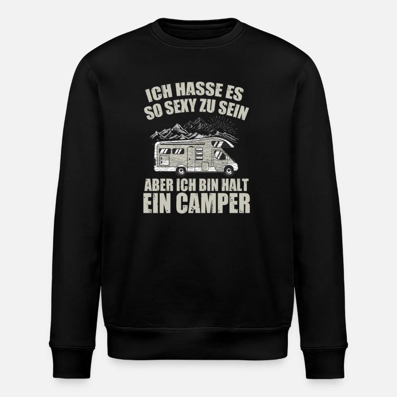 Cooles Camper Reisemobil Fun Shirt - Stanley/Stella Unisex Bio-Sweatshirt ROLLER - Schwarz
