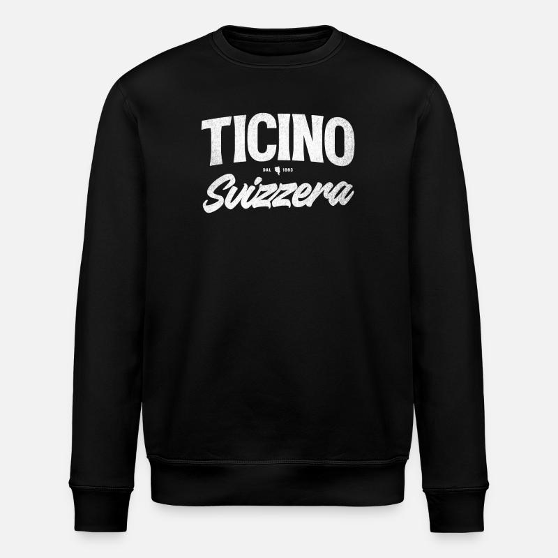 Ticino Switzerland Script Logo - Stanley/Stella ROLLER Unisex Organic Sweatshirt - black