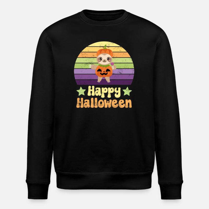Halloween Faultier - Stanley/Stella Unisex Bio-Sweatshirt ROLLER - Schwarz