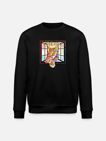 The lynx I see you - Stanley/Stella ROLLER Unisex Organic Sweatshirt - black