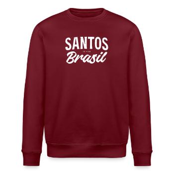 Santos Brasil Schriftzug - Stanley/Stella Unisex Bio-Sweatshirt ROLLER - Burgunderrot - Vorne - Nik (191cm)