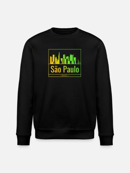 São Paulo skyline in neon gradient - Stanley/Stella ROLLER Unisex Organic Sweatshirt - black