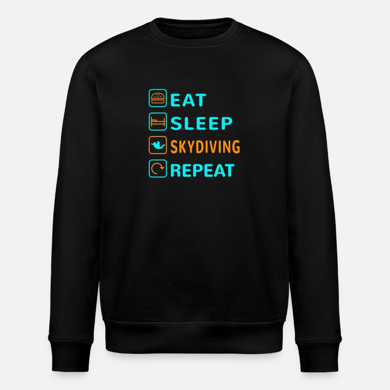 Eat. Sleep. Skydiving. Repeat Design - Stanley/Stella ROLLER Unisex Organic Sweatshirt - black