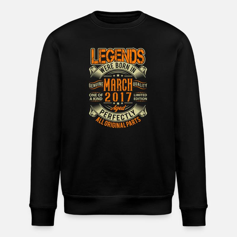 Légende d’anniversaire de mars 2017 - Sweat bio ROLLER Stanley/Stella Unisexe - noir