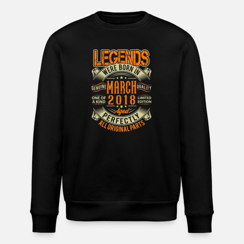 Légende d’anniversaire de mars 2018 - Sweat bio ROLLER Stanley/Stella Unisexe - noir