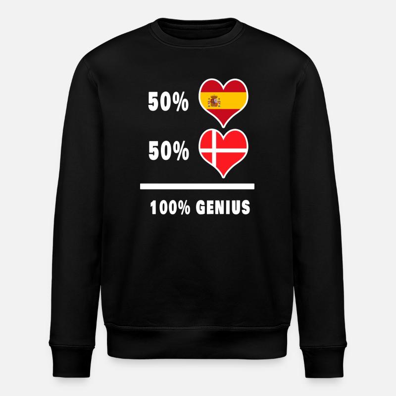 Denmark and Spain Genius / gift - Stanley/Stella ROLLER Unisex Organic Sweatshirt - black