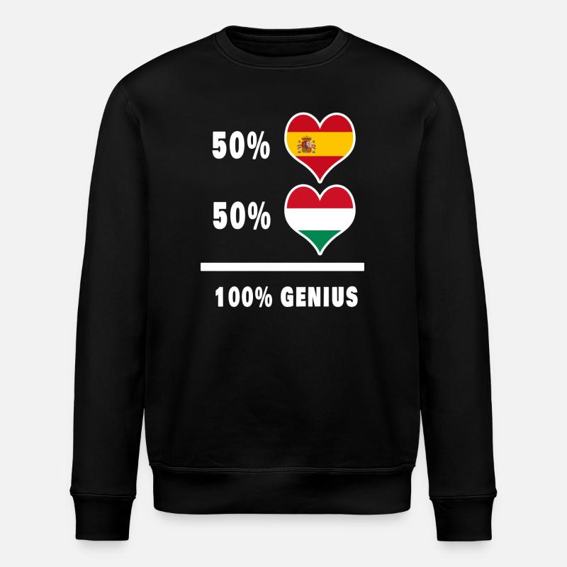 Hungary and Spain genius gift - Stanley/Stella ROLLER Unisex Organic Sweatshirt - black