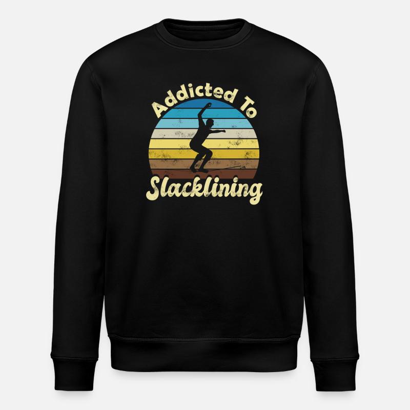 Slackline Slacken Slacklining - Stanley/Stella ROLLER Unisex Organic Sweatshirt - black