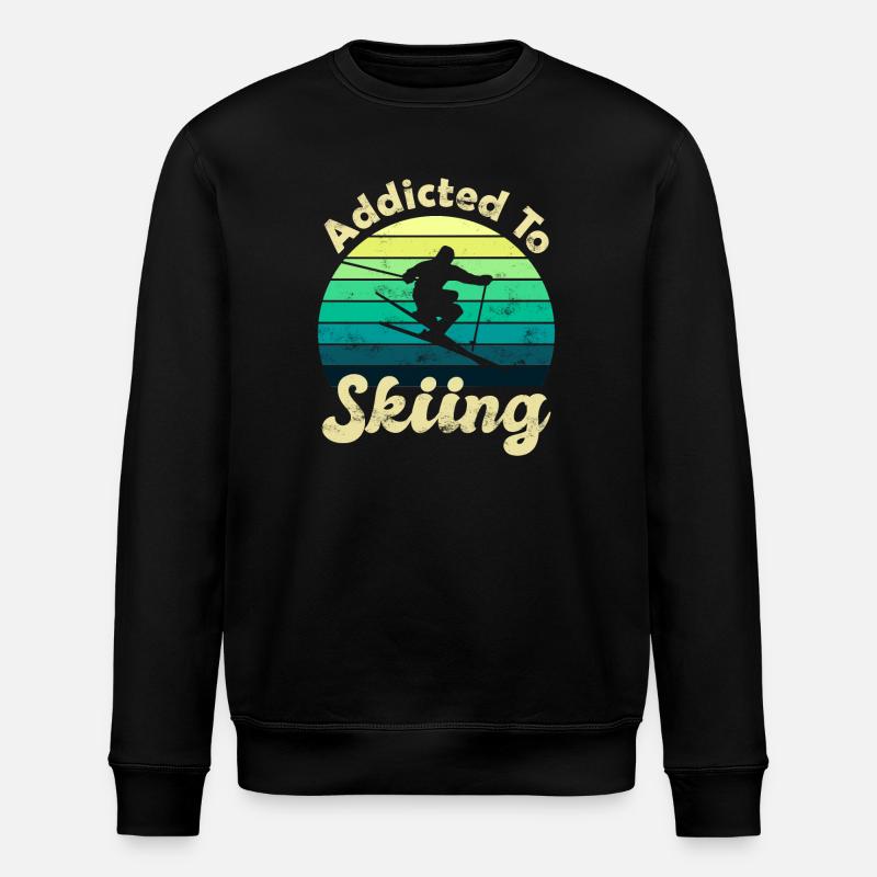Skifahren Skifahrer Ski - Stanley/Stella Unisex Bio-Sweatshirt ROLLER - Schwarz