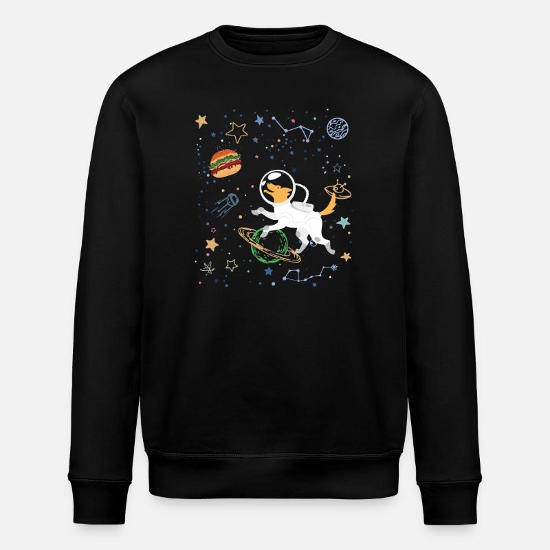 Space Explorer mit Astronaut Fox - Stanley/Stella Unisex Bio-Sweatshirt ROLLER - Schwarz