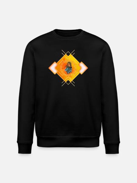 Awesome bird and fancy cat - Stanley/Stella ROLLER Unisex Organic Sweatshirt - black