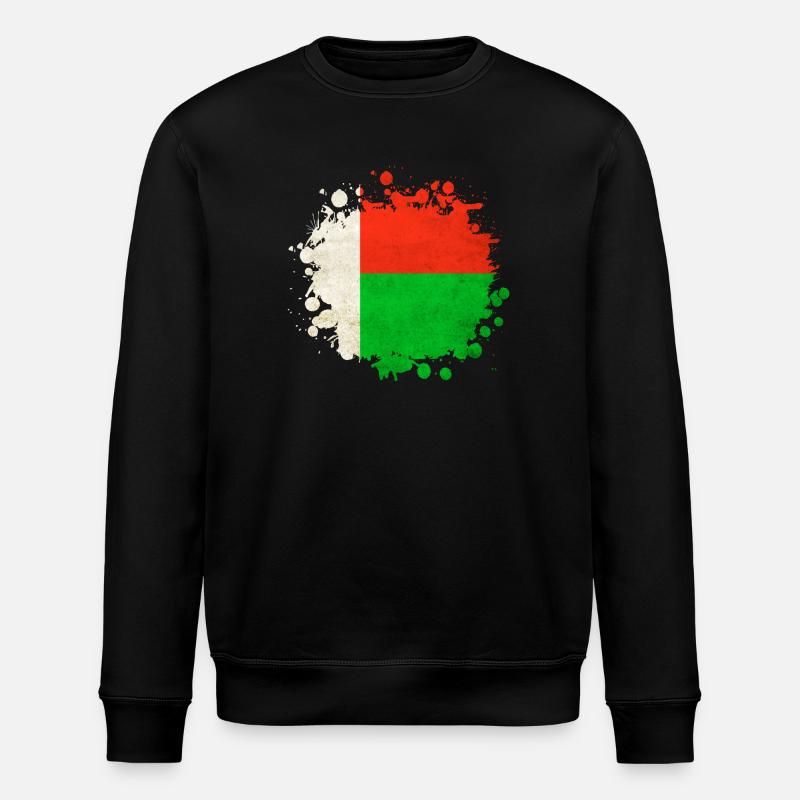 Madagaskar Flaggen Klecks - Stanley/Stella Unisex Bio-Sweatshirt ROLLER - Schwarz